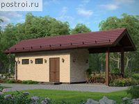 U-025-1K проект одноэтажного дома из кирпича размером 3 на 10 