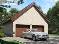 U-049-1P проект одноэтажного гаража из пеноблока размером 8 на 8 