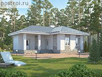 U-055-1P проект одноэтажной бани из пеноблока размером 9 на 12 