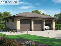 U-070-1P проект одноэтажного гаража из пеноблока размером 11 на 7