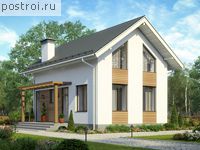 U-088-1P проект одноэтажного дома из пеноблока с мансардой размером 7 на 10 