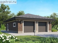 U-103-1P проект одноэтажного гаража из пенобетона с подвалом размером 10 на 12 