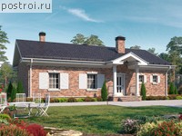 U-115-1K проект одноэтажного коттеджа из кирпича размером 15 на 10