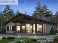 U-117-1K проект одноэтажного коттеджа из кирпича размером 11 на 13 