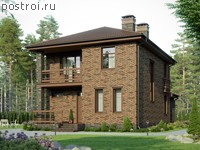 U-117-4P проект двухэтажного коттеджа из пенобетона размером 8 на 11