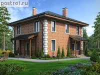 U-132-4K проект двухэтажного дома из кирпича размером 10 на 10 