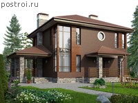 U-144-4P проект двухэтажного дома из газобетона размером 10 на 10 