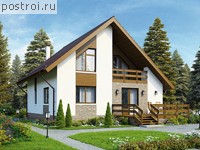 U-151-2K проект одноэтажного коттеджа из кирпича с мансардой размером 10 на 11 