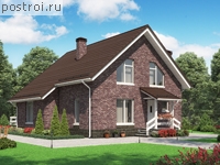 U-153-3P проект одноэтажного дома из пеноблоков с мансардой размером 10 на 13