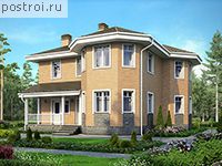 U-161-1P проект двухэтажного дома из пеноблоков размером 12 на 12 