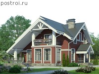 U-179-2P проект одноэтажного дома из пеноблоков с мансардой размером 11 на 13 