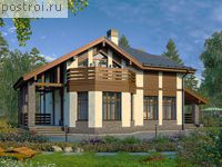 U-182-1P проект одноэтажного дома из пеноблоков с мансардой размером 13 на 11