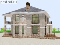 U-188-1P проект двухэтажного дома из пеноблоков размером 14 на 12