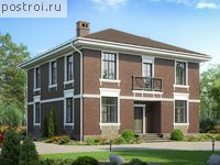 U-195-2P проект двухэтажного коттеджа из пенобетона размером 11 на 11 