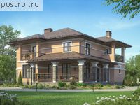 U-197-1K проект двухэтажного коттеджа из кирпича размером 14 на 12 