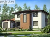 U-201-1K проект двухэтажного дома из кирпича с гаражом размером 11 на 17