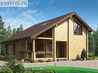 U-203-1D проект двухэтажного деревянного дома из бруса размером 11 на 14 