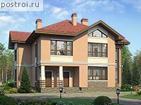 U-220-1P проект двухэтажного коттеджа из газобетона размером 13 на 16 