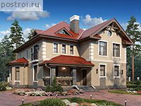 U-243-1P проект двухэтажного дома из газобетона размером 15 на 14 