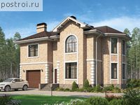 U-244-1K проект двухэтажного дома из кирпича с гаражом размером 13 на 14 