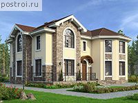 U-251-1K проект двухэтажного коттеджа из кирпича размером 14 на 15 