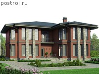 U-286-2P проект двухэтажного дома из пеноблоков размером 18 на 16 