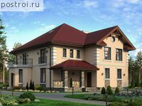 U-303-1P проект двухэтажного коттеджа из пенобетона с мансардой размером 14 на 15 