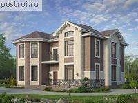 U-304-1K проект двухэтажного коттеджа из кирпича с мансардой размером 13 на 14