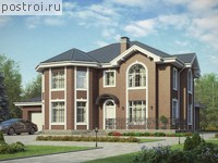 U-312-1P проект двухэтажного дома из пенобетона с гаражом размером 17 на 16