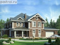 U-320-1K проект двухэтажного дома из кирпича с гаражом размером 19 на 14 