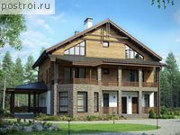 U-347-1P проект двухэтажного дома из пенобетона с мансардой размером 15 на 13 