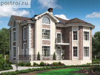 U-372-1K проект двухэтажного дома из кирпича с мансардой размером 14 на 14 