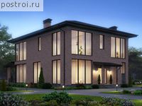 U-439-1P проект двухэтажного дома из газобетона с цоколем размером 16 на 12