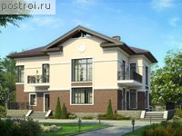 U-451-1P проект двухэтажного дома из газобетона с цоколем размером 15 на 16 