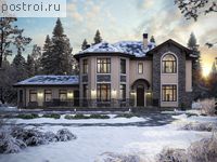 U-453-1K проект двухэтажного дома из кирпича с цоколем размером 13 на 24 