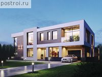 U-487-1K проект двухэтажного дома из кирпича с подвалом и гаражом размером 20 на 31 