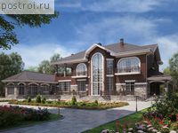 U-690-1P проект двухэтажного дома из газобетона с мансардой размером 24 на 29 