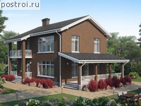 V-151-1K проект двухэтажного коттеджа из кирпича размером 9 на 12 