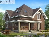 V-176-1P проект двухэтажного дома из пеноблоков размером 11 на 11 