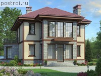 V-185-2K проект двухэтажного дома из кирпича размером 12 на 15 