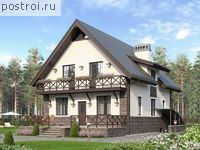 V-216-1K проект двухэтажного дома из кирпича с цоколем размером 8 на 12 