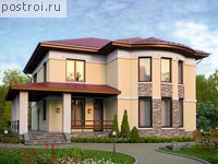 V-220-1K проект двухэтажного коттеджа из кирпича размером 12 на 12 