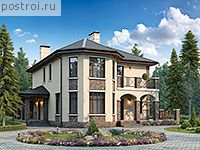 V-228-1K проект двухэтажного коттеджа из кирпича размером 15 на 17 