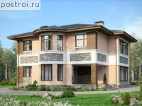 V-278-1K проект двухэтажного дома из кирпича размером 16 на 16 