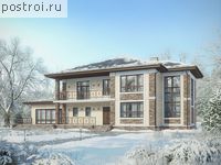 V-288-1P проект двухэтажного дома из пеноблоков размером 12 на 25 