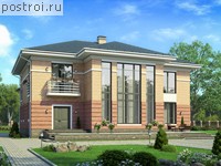 V-302-1K проект двухэтажного коттеджа из кирпича размером 17 на 16 