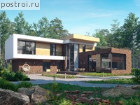 V-313-1P проект двухэтажного дома из пенобетона размером 21 на 24